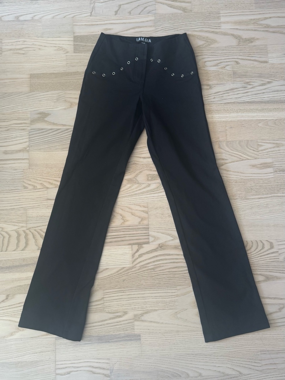 I.AM.GIA Black Grommet Front Pants